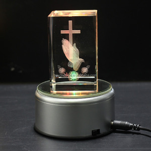 Cristal religieux en forme de cube 3D, souvenirs de baptême pour bébé - Product Image 6