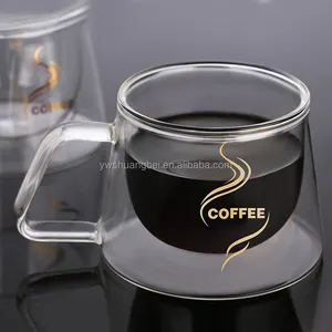 Offre Spéciale 200ml borosilicate personnaliser logo en verre double paroi tasses à café tasses à thé