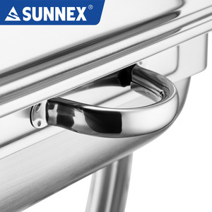 Juego de Recipientes para Buffet de Acero Inoxidable Sunnex 304, Platos para Servir, Recipiente con Tapa Abatible, Calentador de Alimentos, Suministros para Restaurantes al por Mayor - Product Image 3