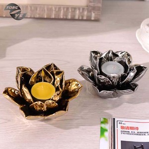 Di festa della decorazione della casa bella forma di fiore di loto fatti a mano in <span class=keywords><strong>ceramica</strong></span> supporto di candela - Product Image 2