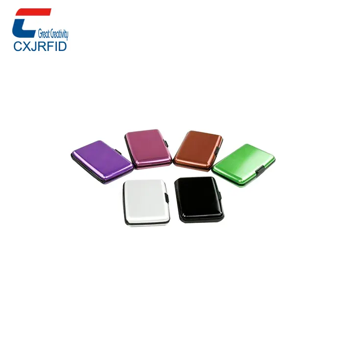 RFID Blocking Hard Case Aluminum ABS Credit Cards Wallet for sets - Silver(Assorted Color 6 Pack)