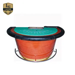 High-End Black Jack Bar Style Poker Table with Metal Fence Footrail