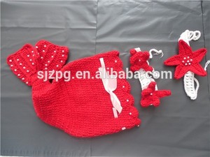 déguisement bébé crochet robe de sirène de couleur rouge pour <span class=keywords><strong>la</strong></span> photo Étançons - Product Image 1