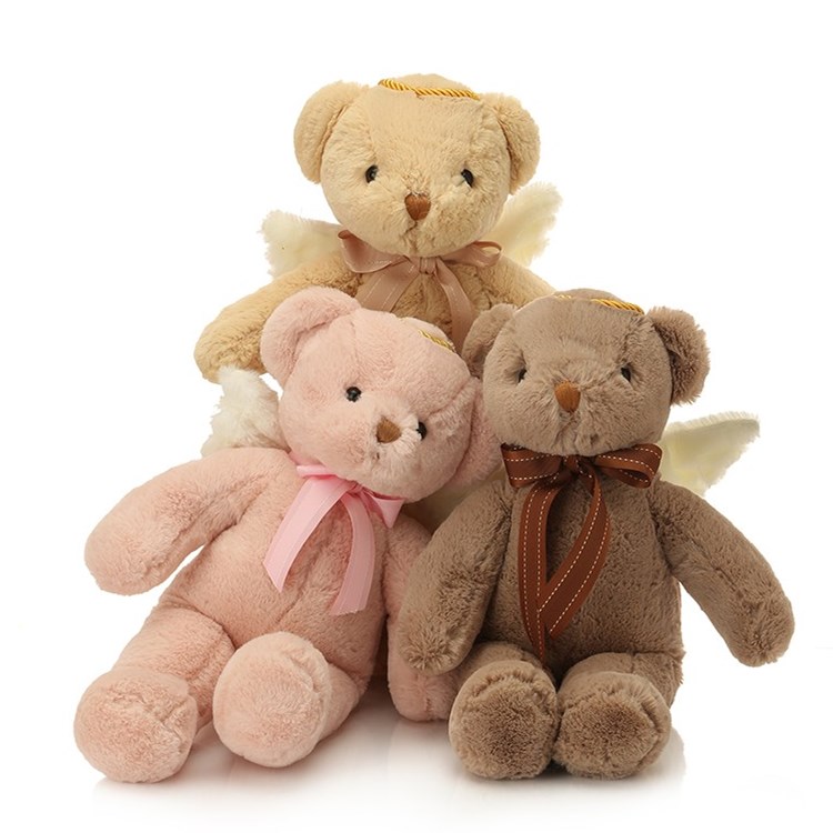 Красочный Крылатый ангел, Свадебный Медведь, плюшевый медведь, плюшевая игрушка для Дня Святого Валентина