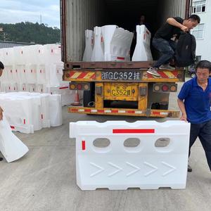 red color plastic NEW jersey barrier, water filled traffic plastic barrier