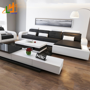 AliBaba en línea comprar reposacabezas y bookrack sofá muebles juego de sala de lujo sofá de cuero de China - Product Image 6