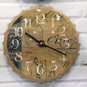 Tùy Chỉnh 3d Embossed Kim Loại Cổ Điển Tường Trang Trí Bia Chai Cap Shape Tin Đăng Đồng Hồ - Product Image 6