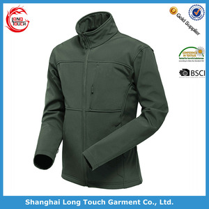 Logo personnalisé polyester spandex chasse en plein air coupe-vent veste zippée hommes hiver thermique polaire Softshell vestes - Product Image 3