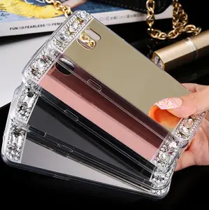 Nuova Cover Posteriore in TPU Effetto Specchio con Diamanti per <span class=keywords><strong>Samsung</strong></span> S7/S8/S9/S10/J7/J5/J3/S5/<span class=keywords><strong>A7</strong></span>/A5/A3 - Product Image 1