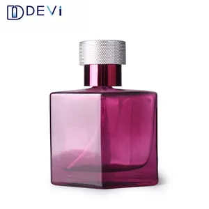 Devi Custom Wholesale Purple Coating Diamond Shape 50ml Spray Perfume Bottle
