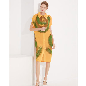 Nueva rodilla-longitud <span class=keywords><strong>de</strong></span> las <span class=keywords><strong>mujeres</strong></span> impresas plisadas estilo Africano <span class=keywords><strong>de</strong></span> las <span class=keywords><strong>mujeres</strong></span> Casual Breasted Cardigan abrigo vestido <span class=keywords><strong>de</strong></span> longitud media - Product Image 6