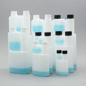 1l Plastic Bottle 1L Fruit And Vegetable Cleaner Measuring Plastic Dosing Twin Neck Bottle With Screw Cap