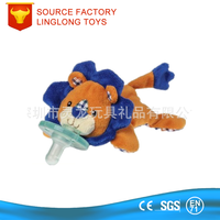 Sucette en peluche personnalisée pour bébé avec jouet pour chat Velboa marron sucette Nuk souple porte-sucette en peluche chat dessin animé