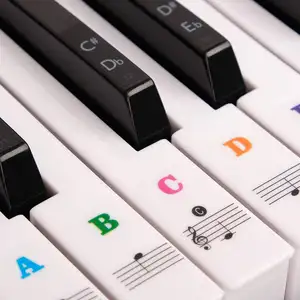 Piano Keyboard PVC Sticker Stave Note Biginners Music Decal 54 61 88 Keys  Piano