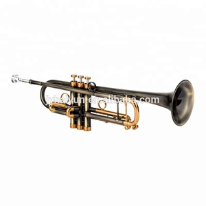 <span class=keywords><strong>Trompeta</strong></span> Profesional SEASOUND Tono Si Bemol Estilo Vintage OEM Cuerpo de Latón Dorado con Llaves Duraderas JYTR409DVGGL - Product Image 1