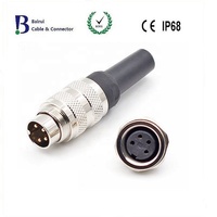 Connecteur de câble circulaire Bairui M16, fiche DIN 3 pôles, série C091A, étanche IP67, en laiton et cuivre, 250V AC/DC 7A, à visser
