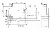 CCC approbation CE V-16-3C25 16A 2 broches bouton poussoir spst-pas microrupteur mini micro commutateur