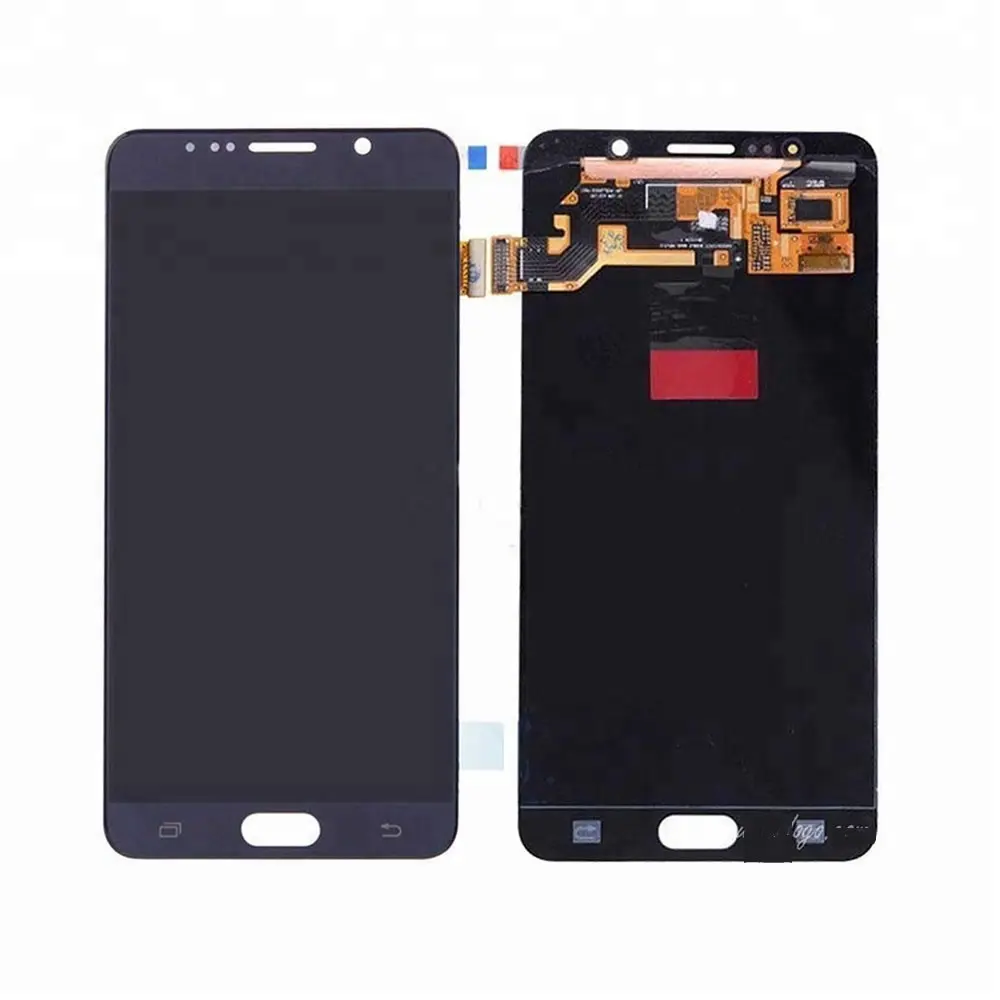 Mobil Lcd telefon ekranı dokunmatik Digitizer ile orijinal Samsung değil 5 N910F ekran meclisi siyah 100% orijinal Not 5 N920f