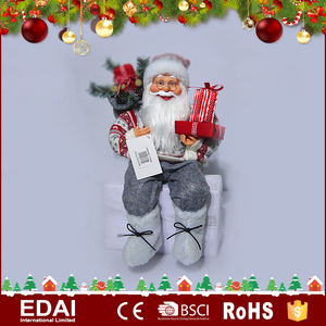 Navidad al por mayor decoración de interior plástico promocional barato 30 cm juguete Santa con tela de colores ropa - Product Image 5