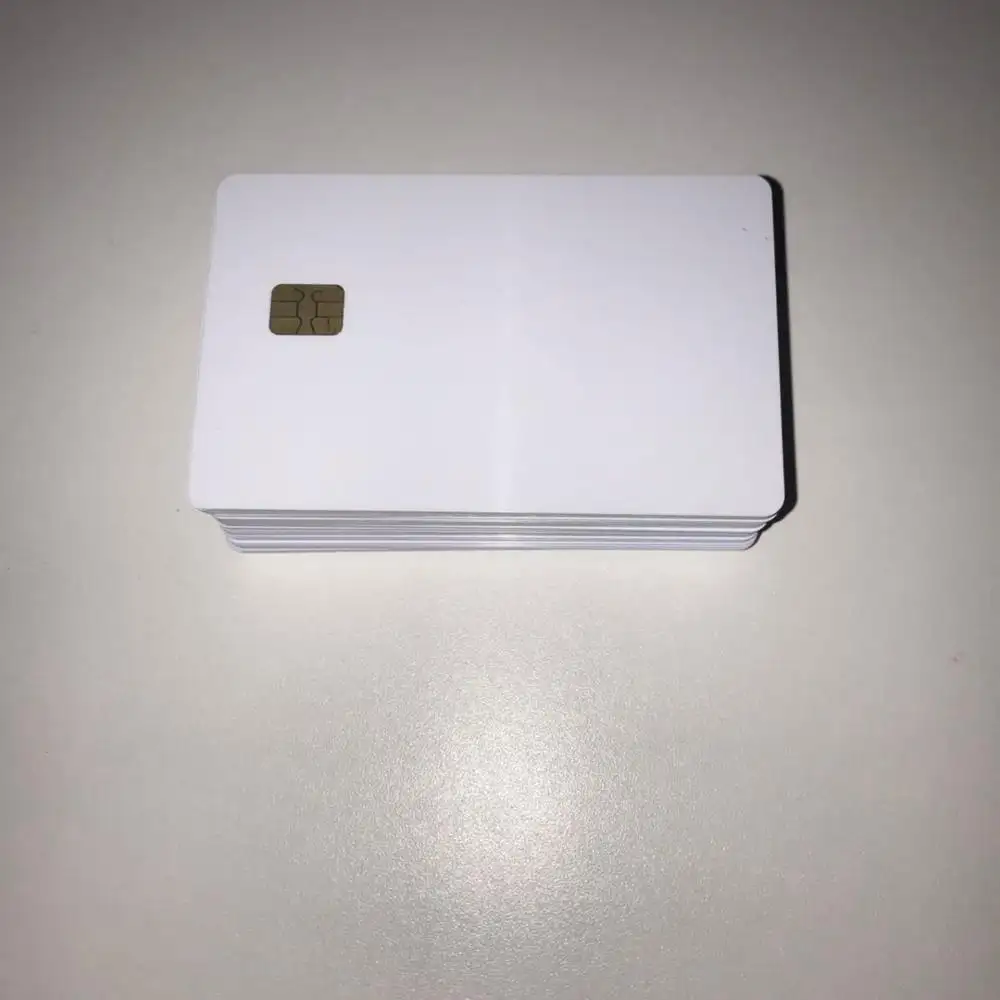 CR80 ריק לבן חכם מגע כרטיס IC SLE4442 PVC כרטיס