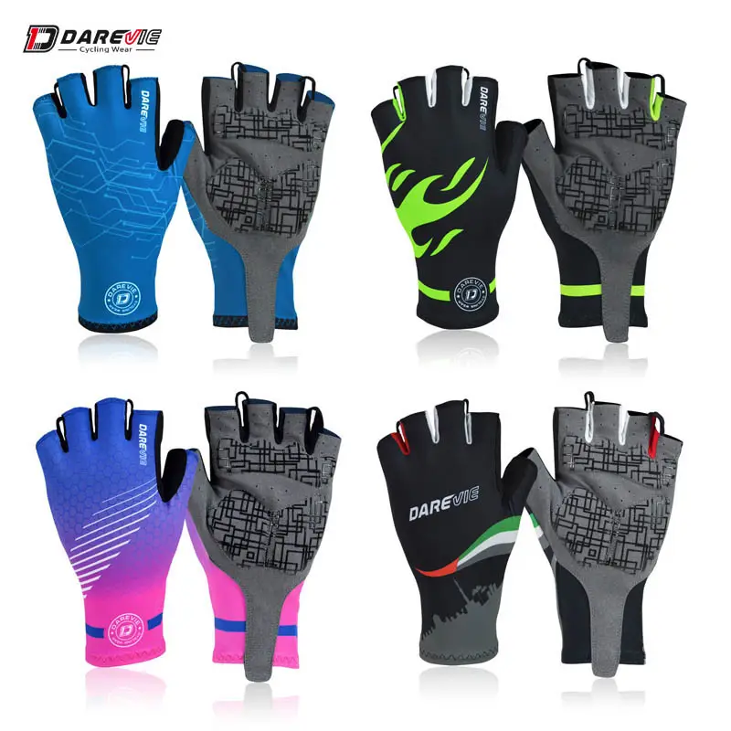 Darevie custom pro cycling gloves, Gel Padded Shockproof/Breathable MTB Bicycling Road Half Finger cycling gloves