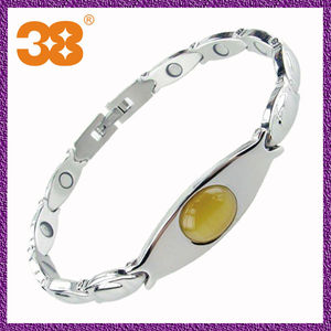 Bracelet de charme vintage en acier inoxydable et germanium pour homme, thérapie magnétique 2000-4000 Gauss, sensibilisation au <span class=keywords><strong>cancer</strong></span> du <span class=keywords><strong>sein</strong></span> 2025, tendance - Product Image 3