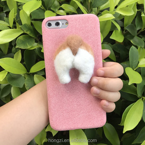 Handmake aguja lana fieltro lindo trasero cubierta para apple <span class=keywords><strong>iphone</strong></span> 6 6s más 7 7P 8 8P X <span class=keywords><strong>funda</strong></span> de teléfono suave excepto <span class=keywords><strong>colgar</strong></span> - Product Image 2