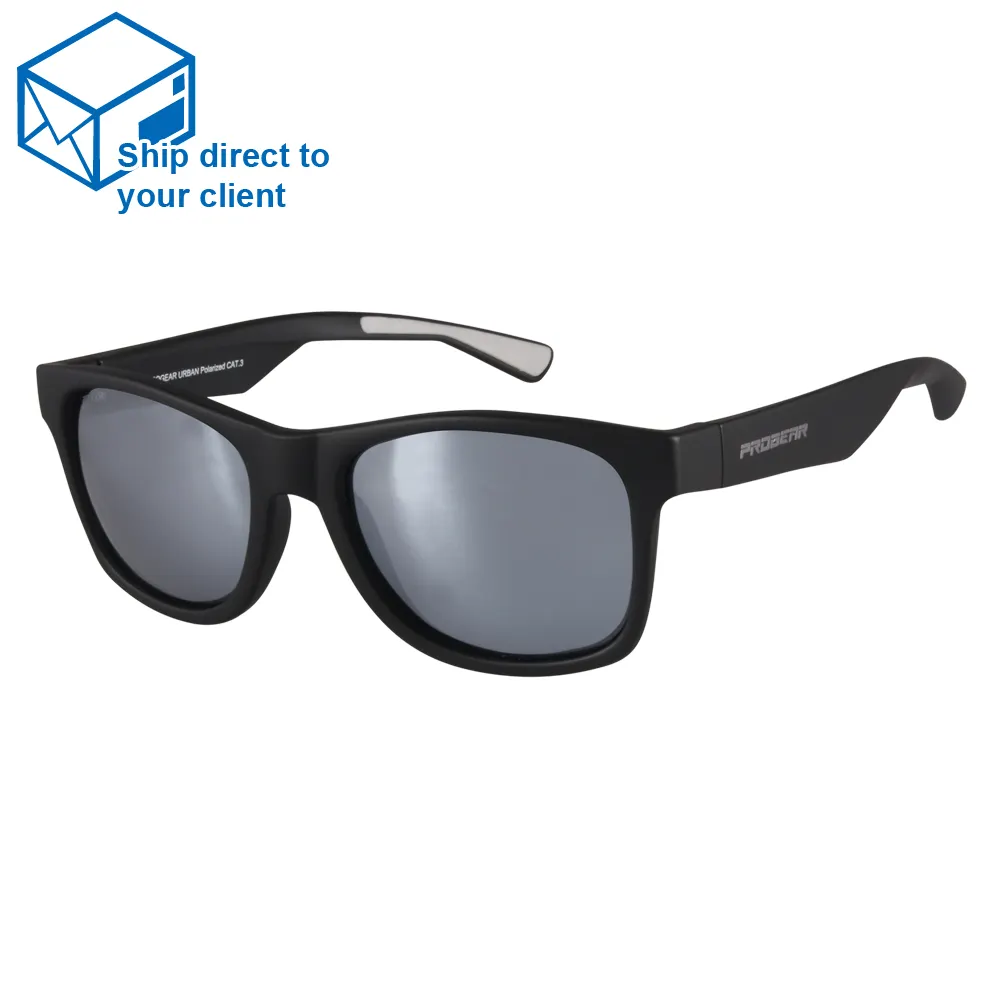 PROGEAR Urban U1504 col.1 Factory Price Clear Vision Logo Multi Color Black Mirror square polarized sun glasses for men