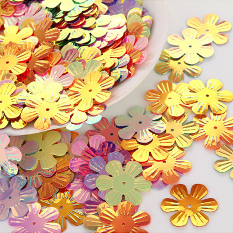 Радужные Цветочные Блестки из ПВХ S90, разноцветные Блестки из ПВХ оптом S259