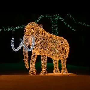 야외 상업 휴. Christmas 등 displays LED 우디 맘모스 동물을 string 빛 조각과 조각으로 대 한 쇼핑몰도 동물원 파크 (ocean park)