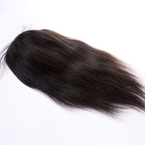 Toppers de cheveux humains vierges européens pour femmes entièrement attachés à la main Mono Mesh Hair Topper Human Hair Toupee - Product Image 1