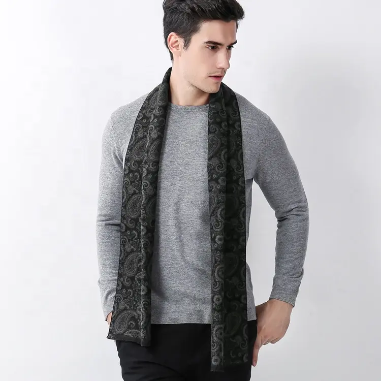 fashion high quality men cashmere scarf winter design wool Italian men's scarf