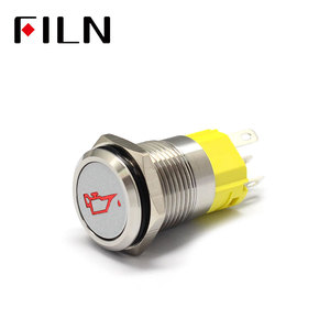 16 Mét 12V LED Bạc Shell Kim Loại <span class=keywords><strong>Push</strong></span> <span class=keywords><strong>Button</strong></span> Chuyển Bảng Điều Khiển Customsymbol Tạm Thời Latching On Off Xe Đua Chuyển Đổi - Product Image 3