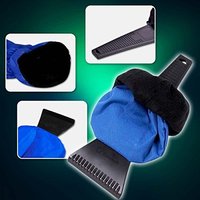 Grattoir à glace avec gant pour pare-brise de voiture/fenêtre mitaines à main pour gratter la neige