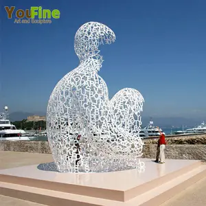 Статуя человека из абстрактной стали с буквами, Художественная Скульптура Jaume Plensa