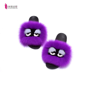 Populaire nouveau design femmes sandales mignon renard fourrure monstre pantoufles - Product Image 5