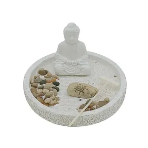 Buda branco arte mini zen, feng shui, artesanato para presente, buda zen, acessórios de mesa de jardim, decoração de casa e escritório