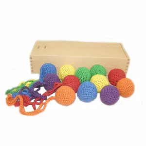 خشبية ألعاب الأطفال Froebel GABE1 المعرفية الملونة كرة شبكية التدريس التعلم 12 الكرة 6 Colour
