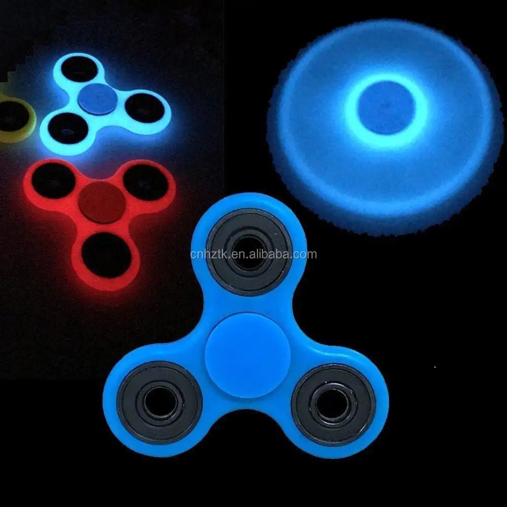 Glow in dark fingertips gyro / triangular rotation fingertips magic gyro/ LED flash decompression toys
