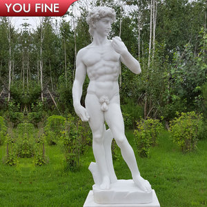 Statuette de Figure romaine en <span class=keywords><strong>marbre</strong></span> blanc, Statue de David, pour le jardin, classique, fait à la main - Product Image 1