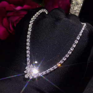Commercio all'ingrosso di lusso 2.9ct <span class=keywords><strong>collana</strong></span> di diamanti naturali <span class=keywords><strong>con</strong></span> oro 18k preziosi gioielli reali per il matrimonio delle donne - Product Image 5