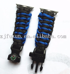 Hot Sale Weave Fire Starter Paracord Rope <strong>Survival</strong> apple <strong>Watch</strong> Band for Outdoors Camping - Product Image 5