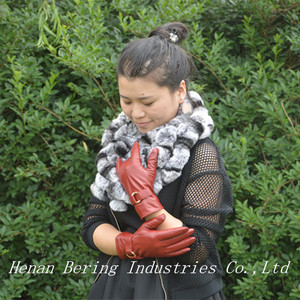 Moda para mujer de Pelo de Piel de Oveja guantes De Cuero Napa - Product Image 3