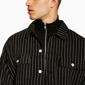 Giacca Casual stile High-End <span class=keywords><strong>a</strong></span> <span class=keywords><strong>righe</strong></span> giacca da <span class=keywords><strong>uomo</strong></span> in cotone primavera autunno nero - Product Image 4