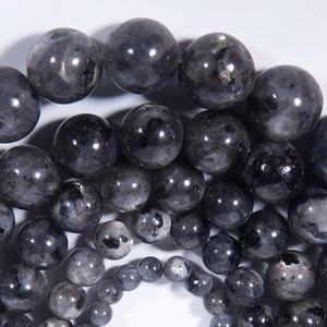 Natuurlijke gladde Larvikiet Zwarte Labradoriet edelsteen losse kralen voor het maken van sieraden handgemaakte ambachten 4mm 6mm 8mm 10mm 12mm 14mm - Product Image 2