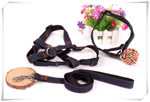 Coleira para cachorro em três peças jeans, coleira de coleira para cachorros - Product Image 6