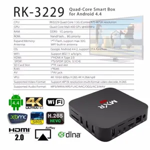HIGH QUALITY ! Rockchip RK3229 MXR 4K Smart Android TV BOX Quad core 1GB/8GB Android 4.4 IPTV Set Top BOX