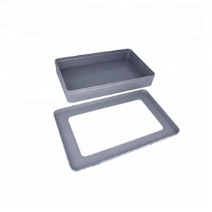 Lớn rõ ràng trong suốt PET/PVC cửa sổ nắp có thể tái chế lớn hộp thiếc trang điểm đóng gói hộp thiếc với logo in ấn cho bao bì - Product Image 5