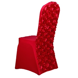 Best Sale Fashion Style Banquet Back Rosette <strong>Satin</strong> <strong>Chair</strong> <strong>Cover</strong>