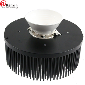 Disipador de calor forjado en frío Pin Fin Disipador de calor pasivo Aluminio Ip67 Redondo 120W Led Cob Cxb3590 Vero 29 Clu048 para Led Grow Light Black - Product Image 4